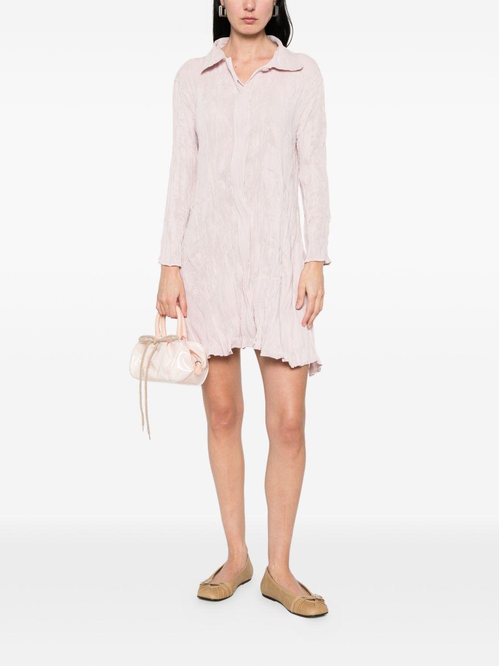 Abito Chemisier corto plissettato in rosa GONGDID DESIGN - donna 