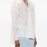 Blusa con volant e dettaglio a fiore in crema  Magda butrym - donna 