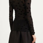 Top in jersey di cotone floccato a pois  in nero Junya watanabe - donna 