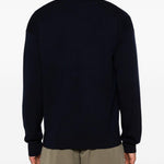 Cardigan con bottoni e ricamo di rose in blu Drole de monsieur - uomo 
