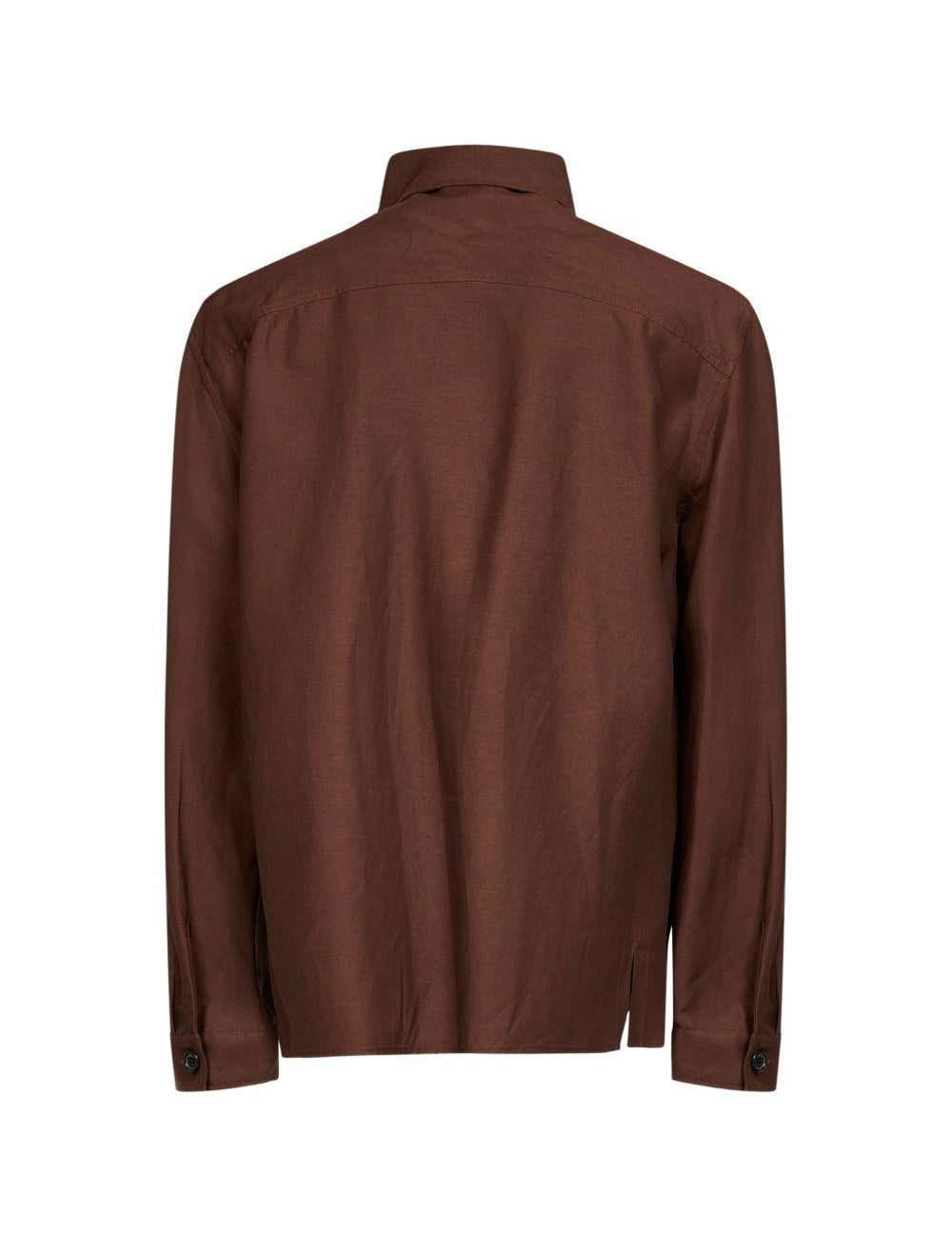 Camicia con tasca in marrone Laneus - uomo 