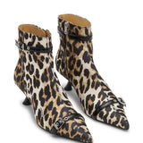 Stivaletti con stampa leopardata in marrone Ganni - donna 