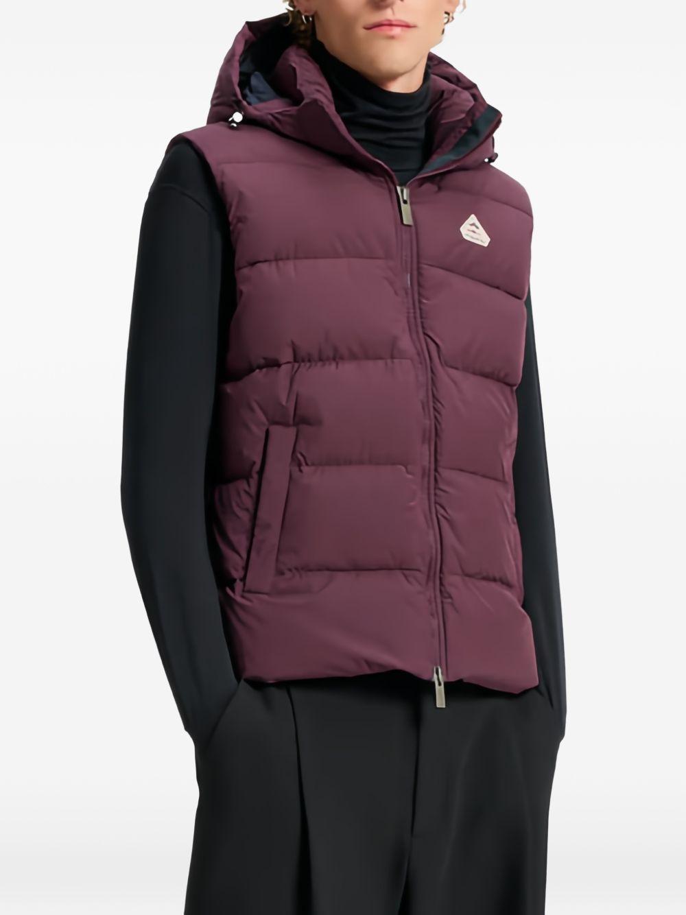 Gilet imbottito con cappuccio spoutnic in viola Pyrenex - unisex 