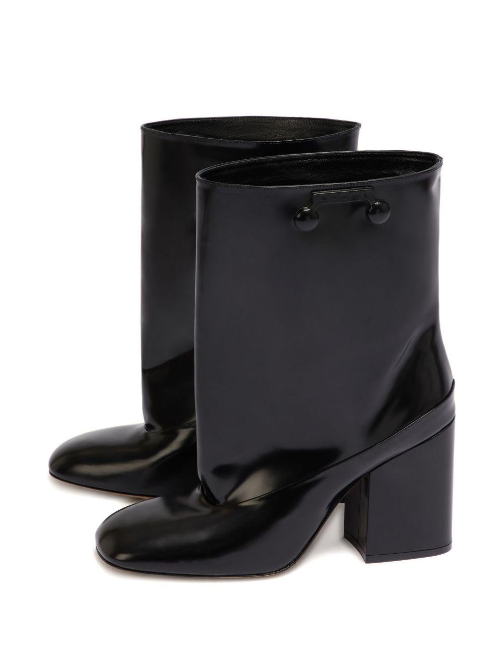 Stivaletti con tacco a blocco trunkaroo in nero Marni - donna 
