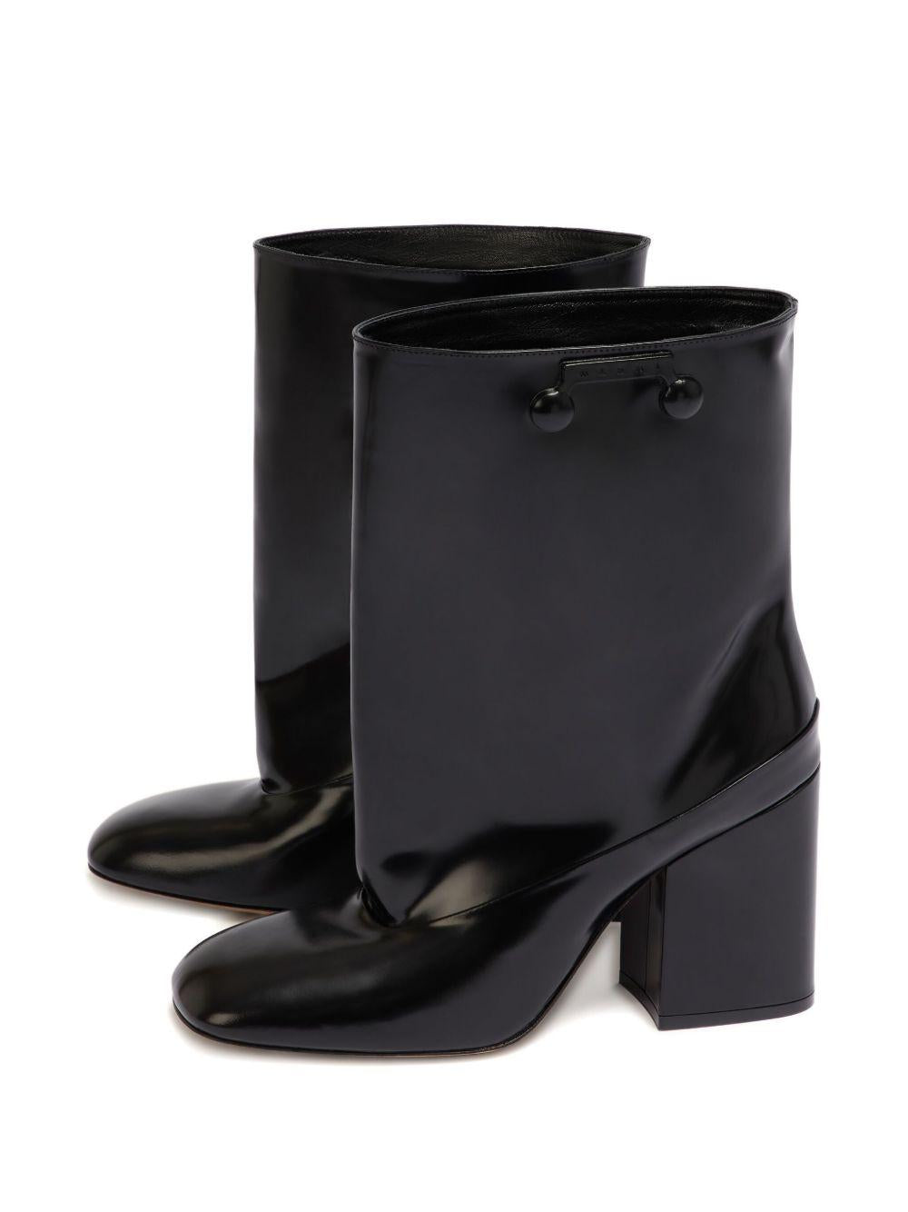 Stivaletti con tacco a blocco trunkaroo in nero Marni - donna 