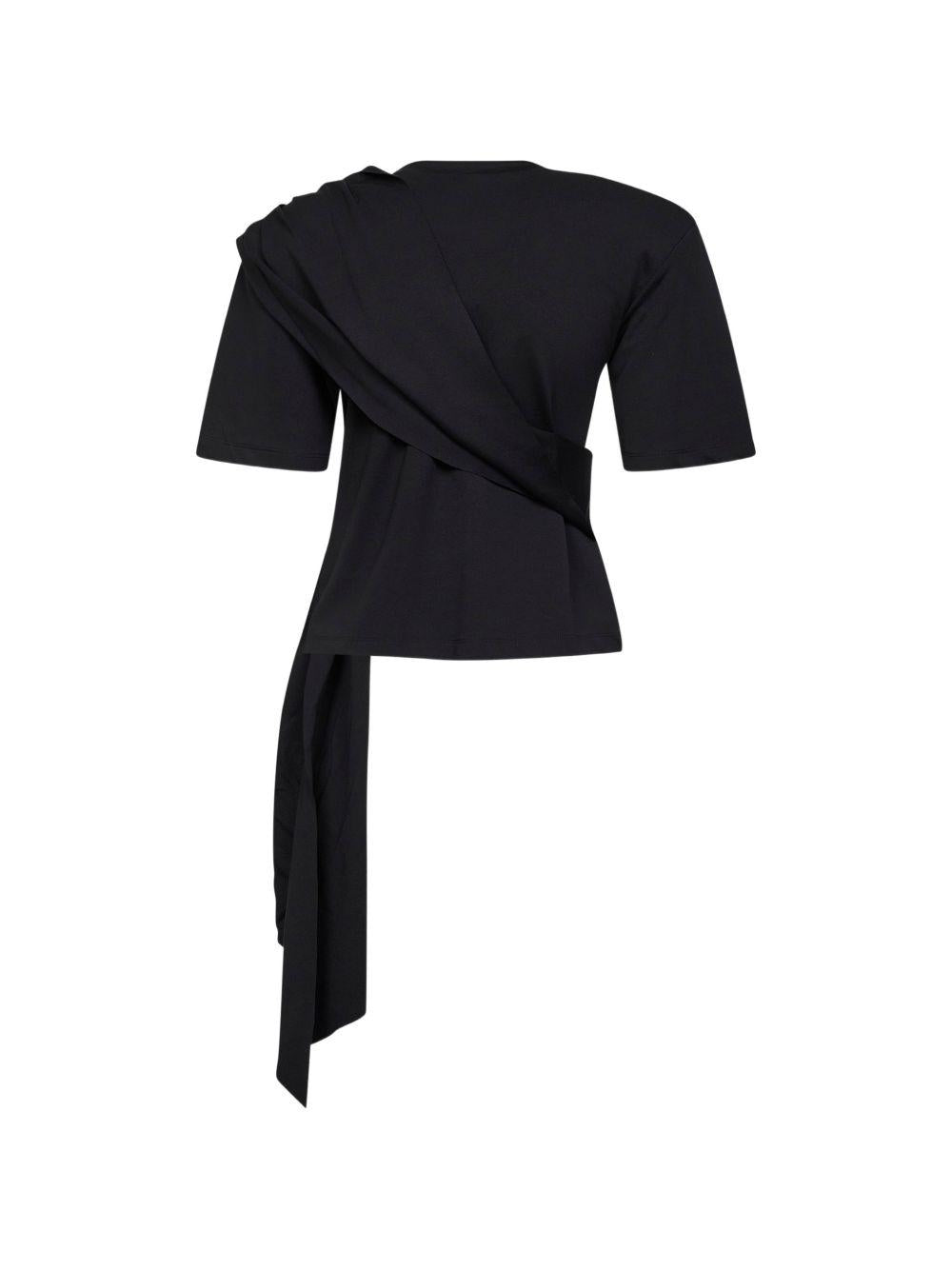 T-shirt con dettaglio di piume in nero Giuseppe di morabito - uomo 