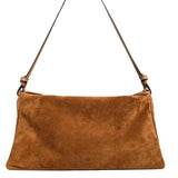 Borsa a spalla wally in pelle scamosciata in marrone Staud - donna 