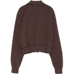 Felpa con cappuccio in marrone Rowen rose - donna 