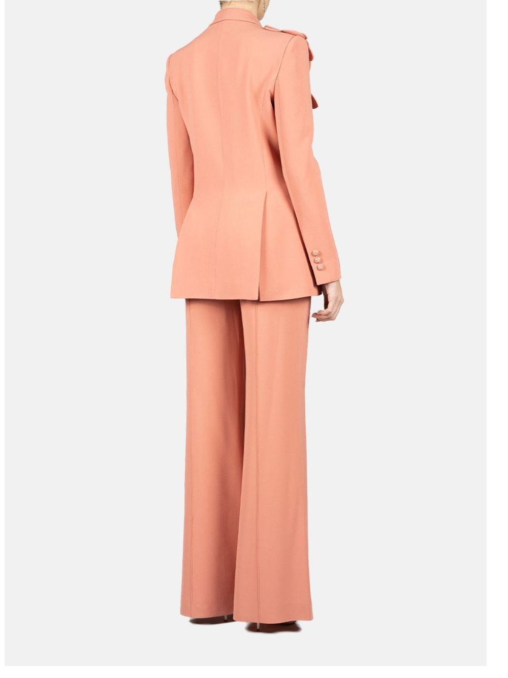 Pantaloni flared in cady a vita alta in rosa Elie Saab - donna 