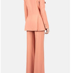 Pantaloni flared in cady a vita alta in rosa Elie Saab - donna 