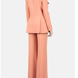 Pantaloni flared in cady a vita alta in rosa Elie Saab - donna 