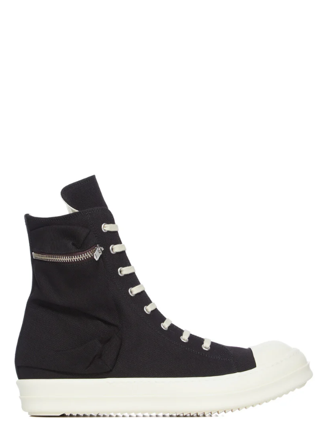 Sneakers alte cargo con taschino in nero Rick Owens Drkshdw - uomo 