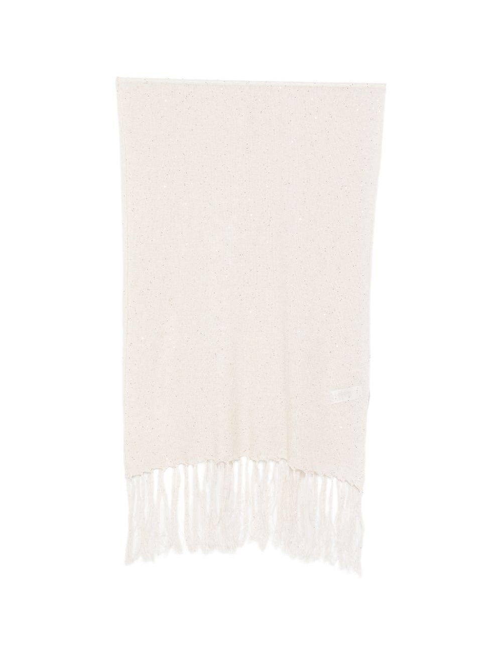 Sciarpa con frange in avorio Antonelli - donna 