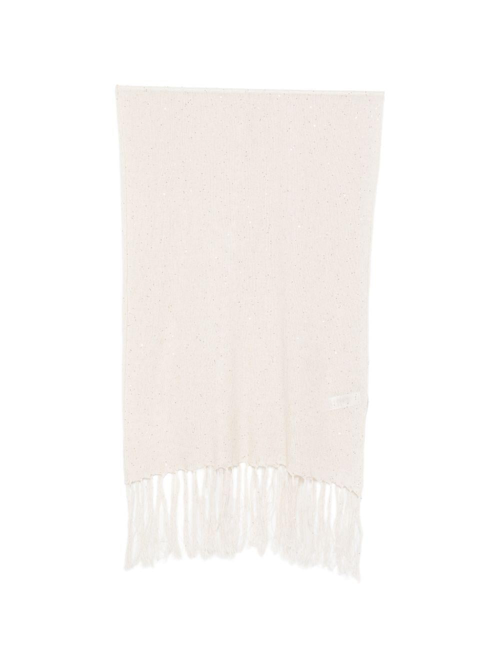 Sciarpa con frange in avorio Antonelli - donna 