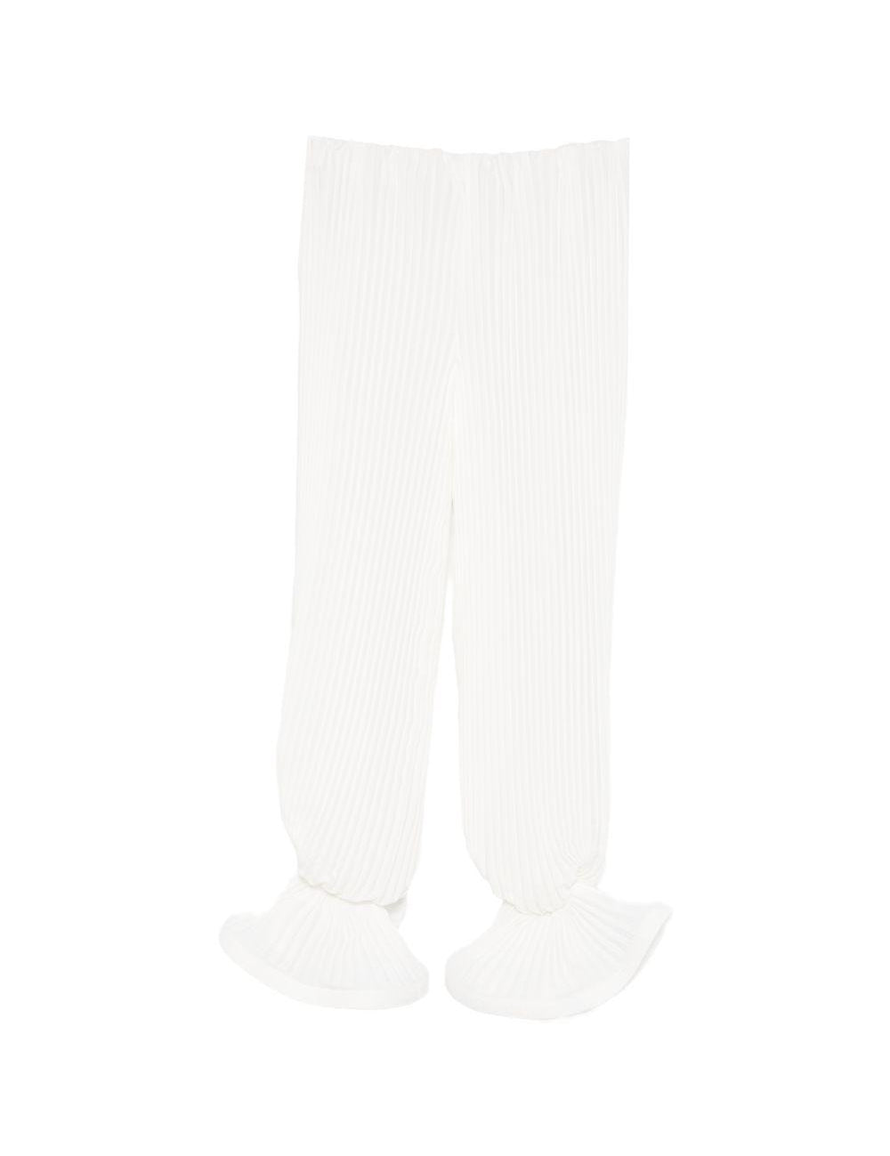 Pantaloni plissé con volant in bainco Rowen rose - donna 