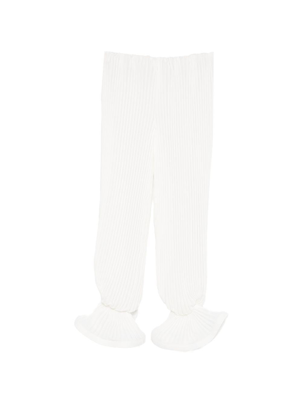 Pantaloni plissé con volant in bainco Rowen rose - donna 