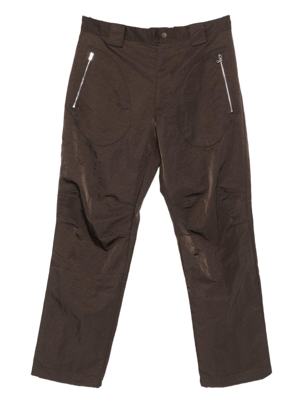 Pantaloni con zip in marrone Ranra - uomo 