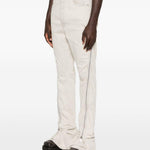 Jeans con zip laterale in avorio Rick owens drkshdw - uomo 