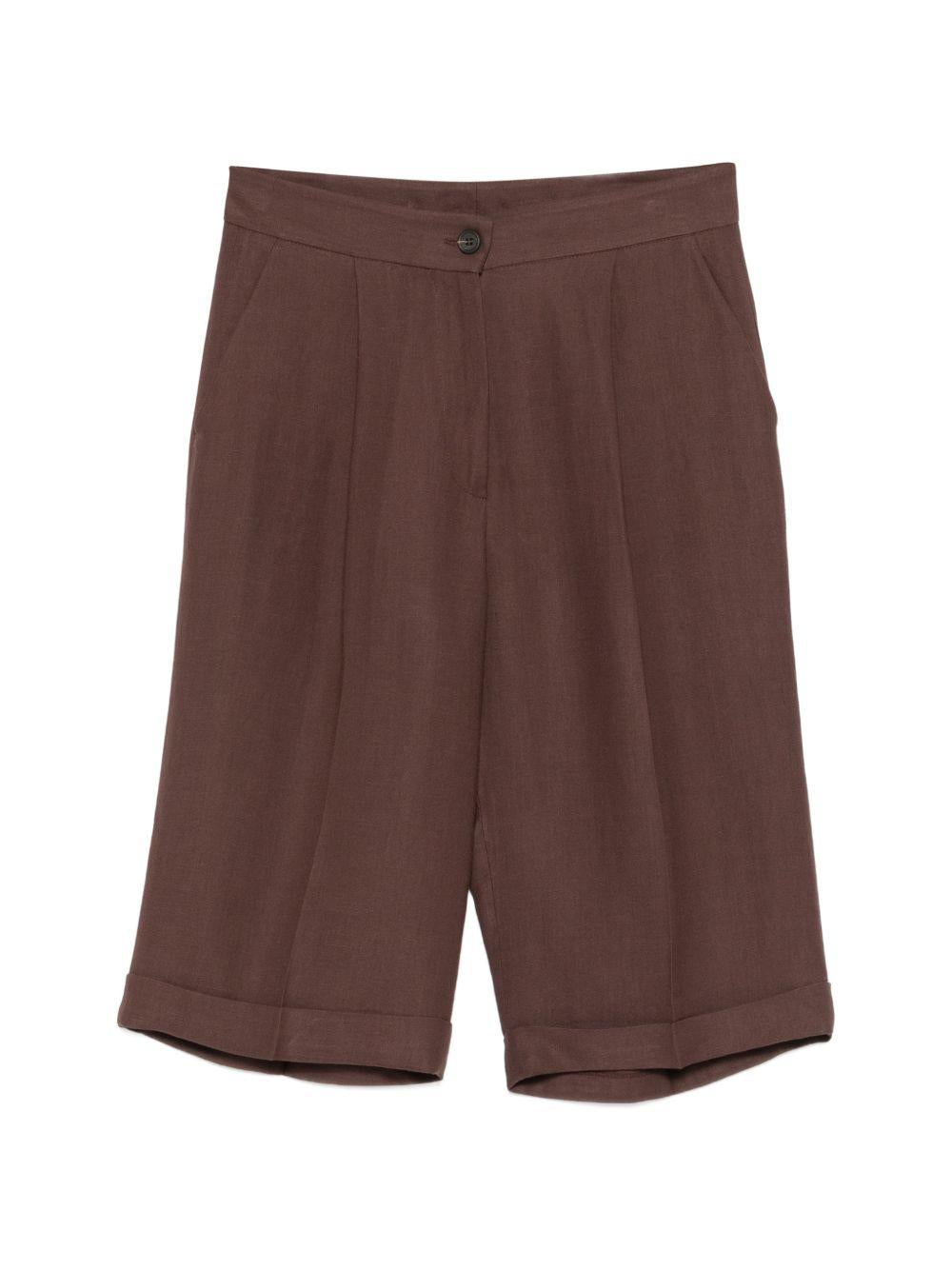 Shorts con bottoni in marrone Antonelli - donna 