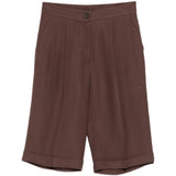 Shorts con bottoni in marrone Antonelli - donna 