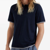Polo a strati in blu Brunello cucinelli - uomo 