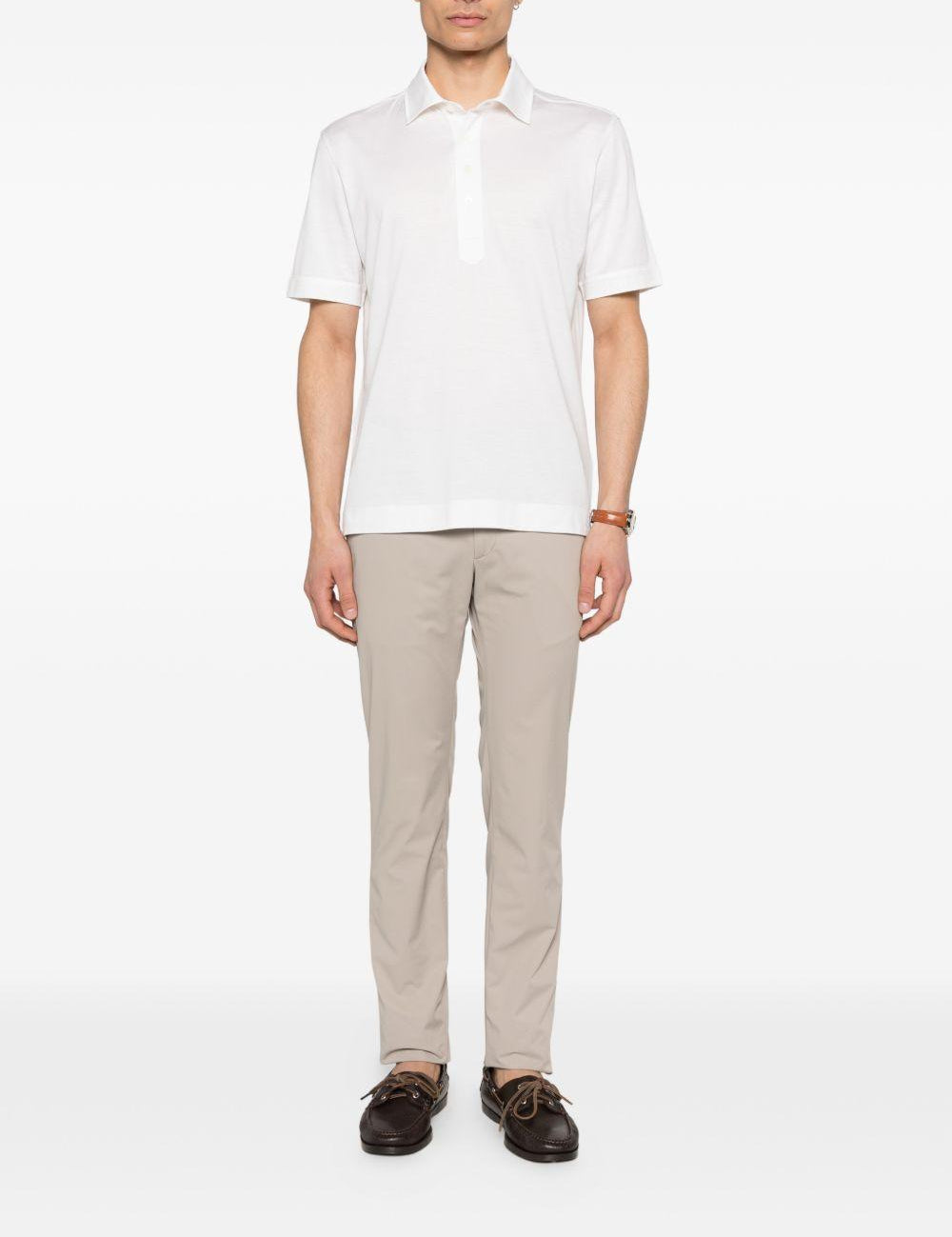 Polo a maniche corte in bianco Zegna - uomo 
