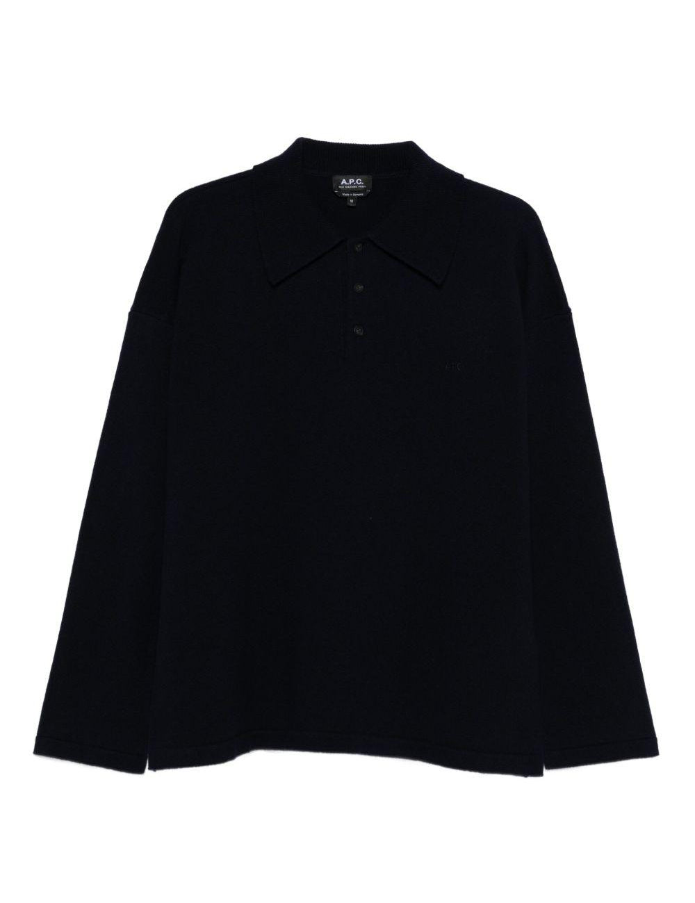 Polo in maglia blu notte A.P.C. - donna 