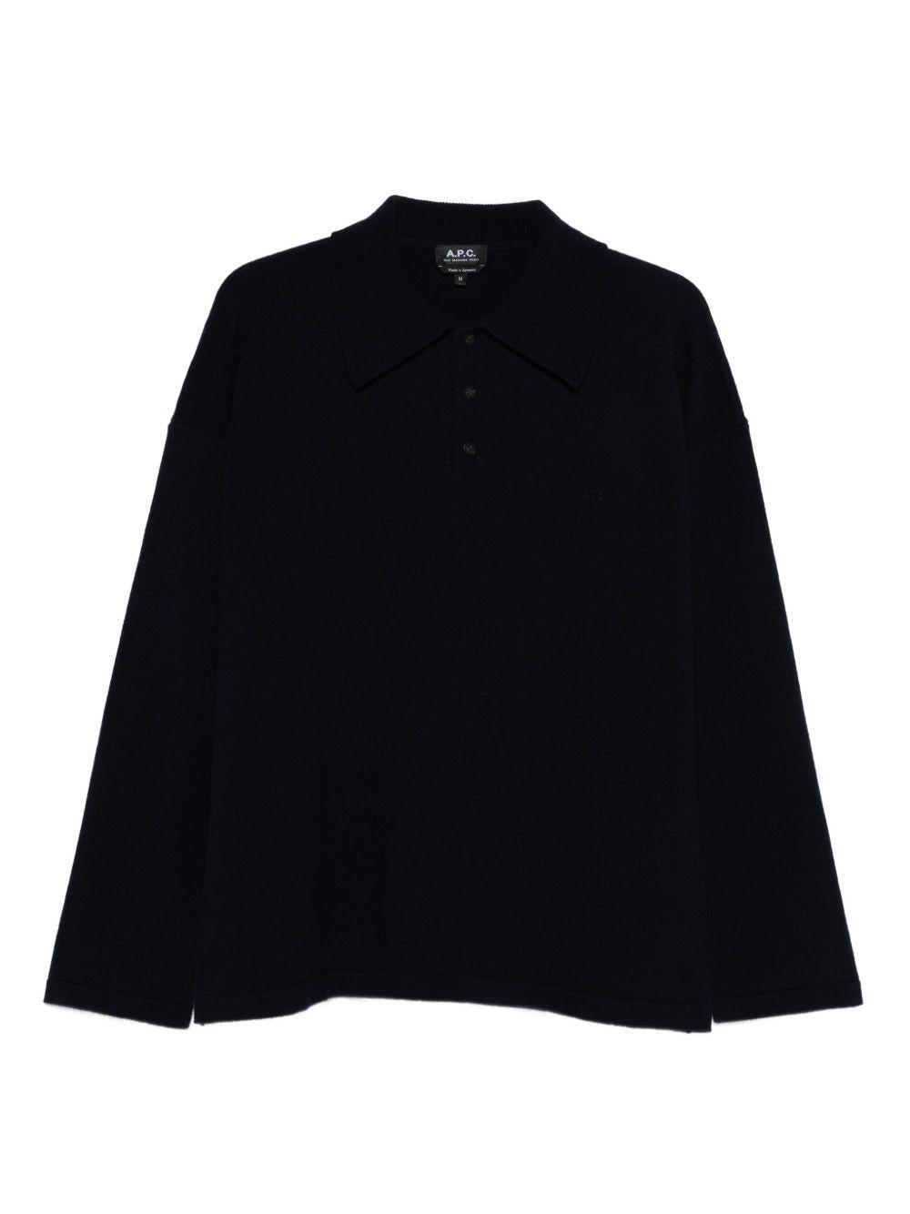 Polo in maglia blu notte A.P.C. - donna 