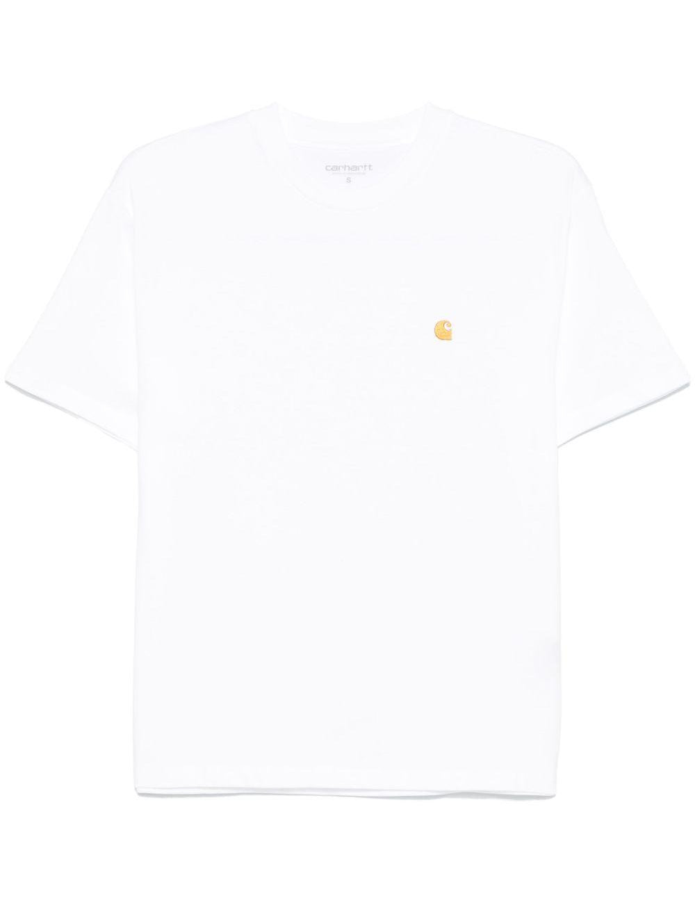 T-shirt con logo in bianco carhartt wip - donna 