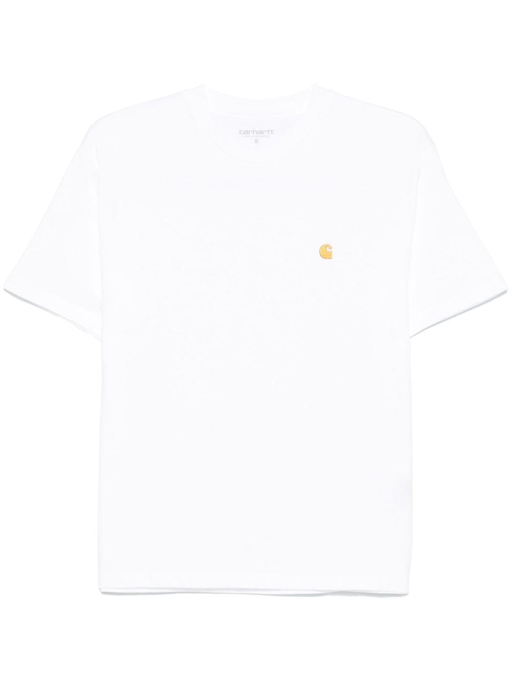 T-shirt con logo in bianco carhartt wip - donna 