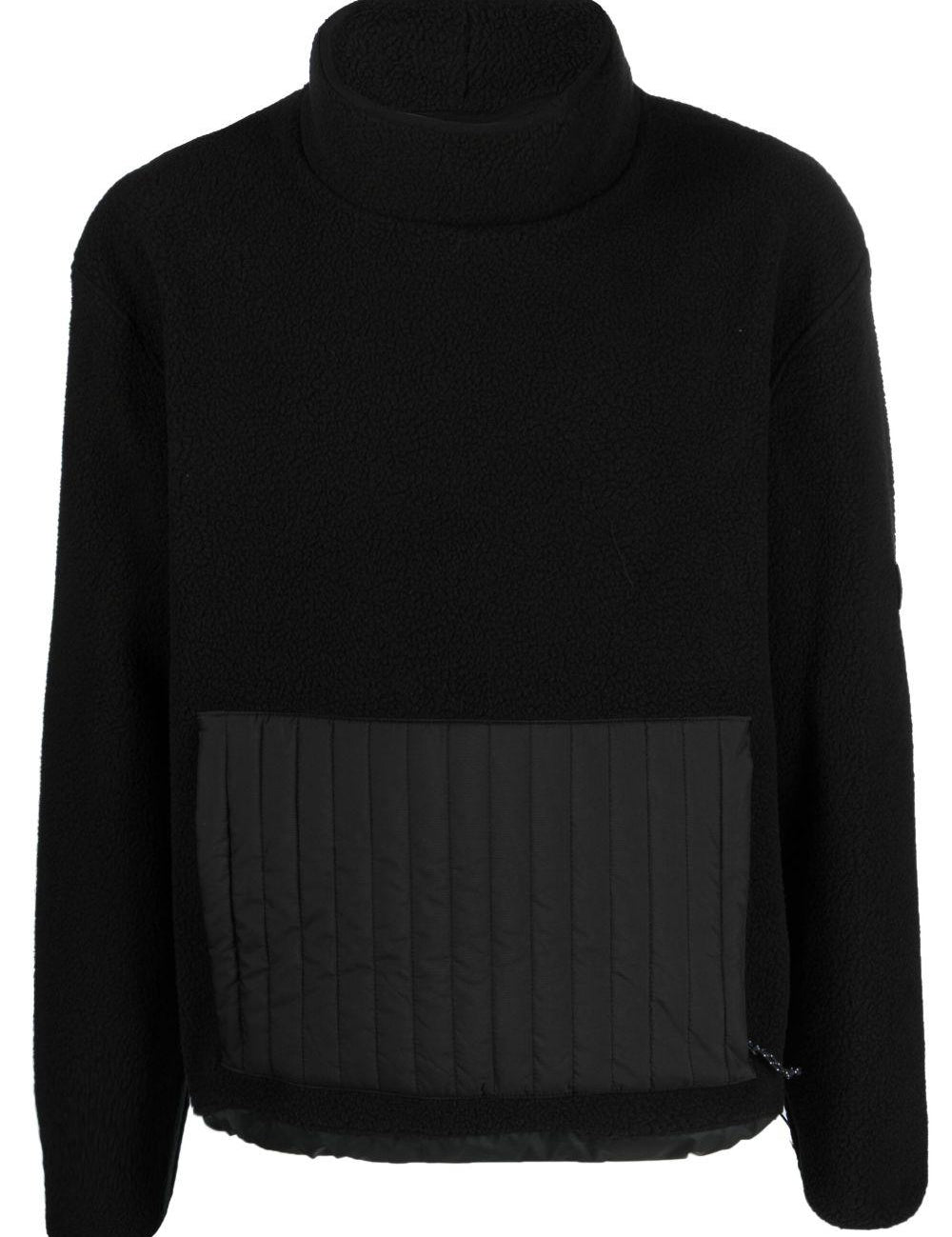 Felpa in pile a collo alto in nero Rains - uomo 