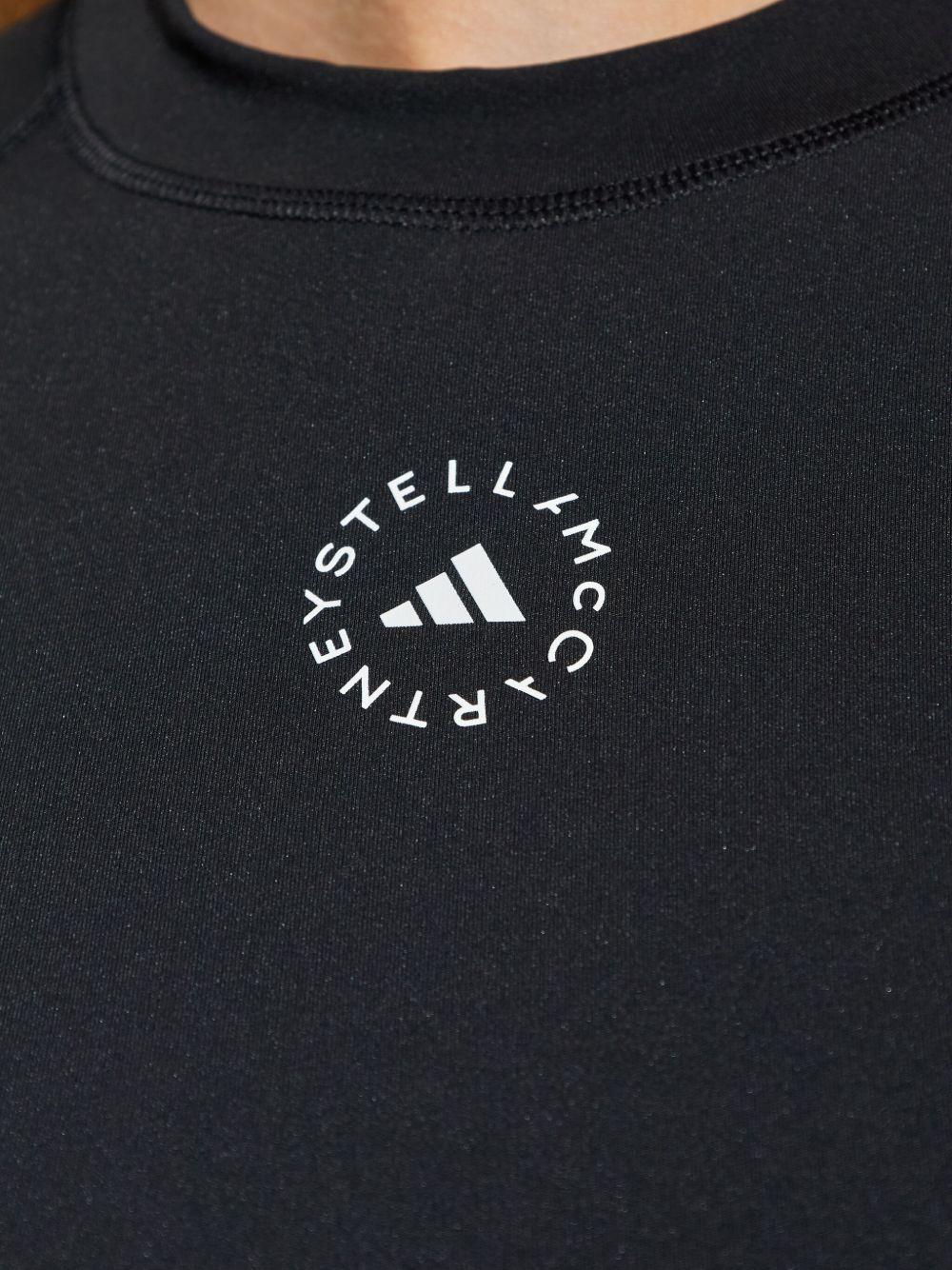 Top a maniche lunghe con dettaglio del logo in nero Adidas by stella mc cartney - donna 