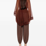 Mantello di seta trasparente in marrone Alberta ferretti - donna 