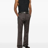 Pantaloni in misto lana a righe alto in marrone Wales Bonner - uomo 