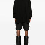 Felpa con coulisse a strati tommy in nero Rick owens drkshdw - uomo 