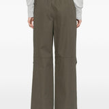 Pantaloni con cintura a doppio strato e logo in verde Alexander wang - donna 
