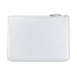 Portafoglio in pelle con logo goffrato in grigio Comme des garcons wallet - unisex 