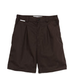 Pantaloncini con piega anteriore in marrone Gr10k replicated - uomo 