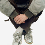 Sneakers Tb.490 pelle metallizzata argento 