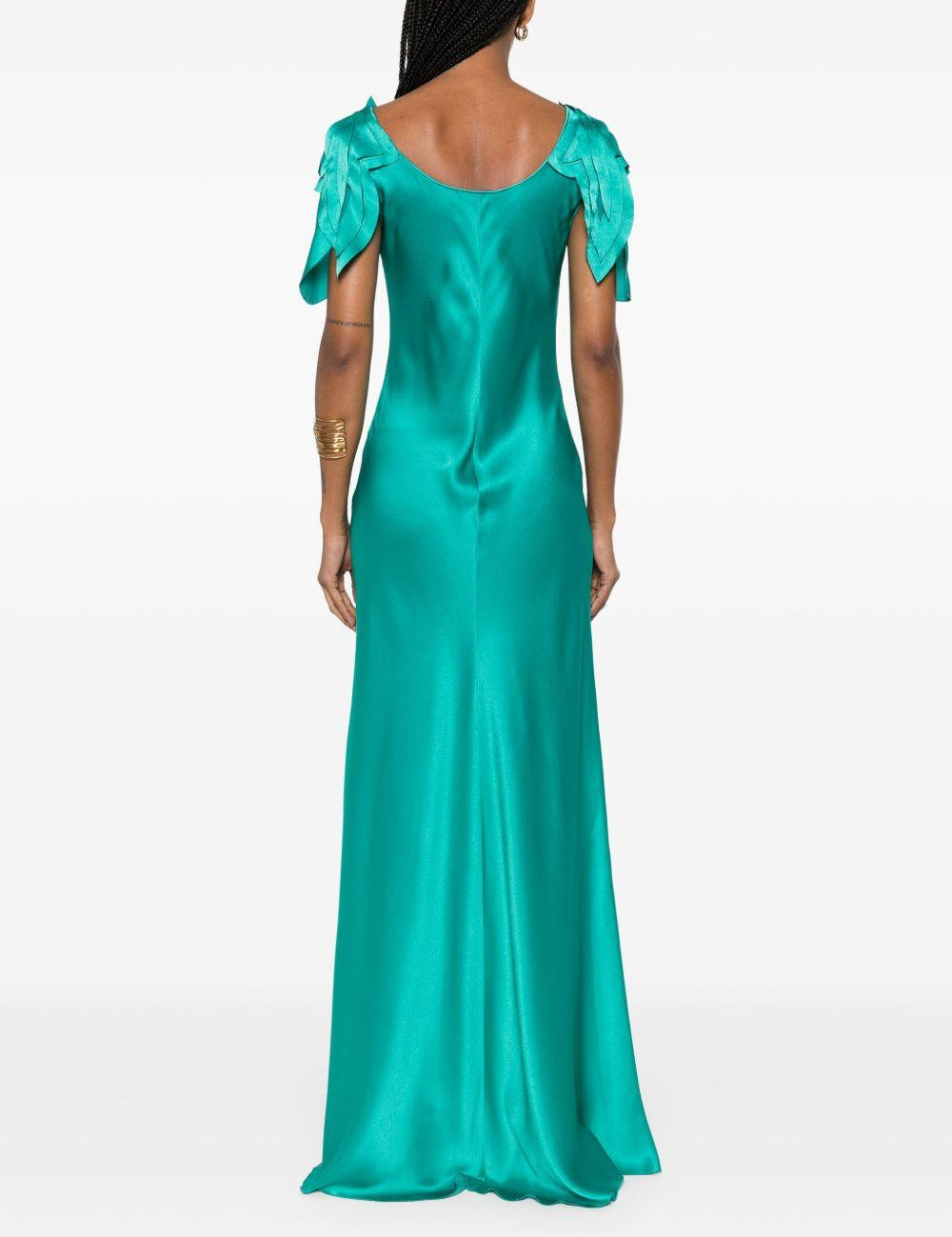 Abito lungo satinato in tuchese Alberta Ferretti - donna 