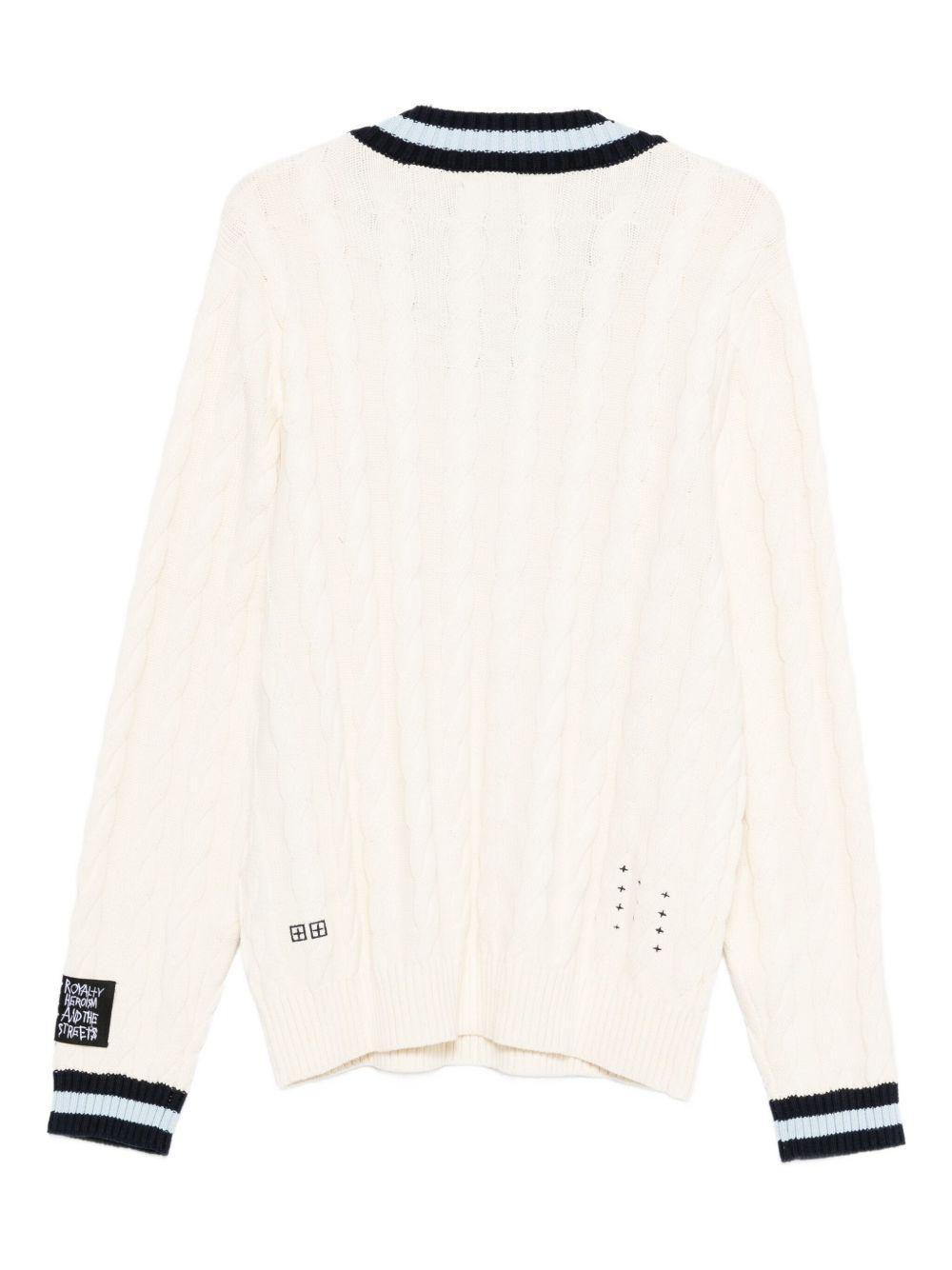 Maglione con scollo a V in bianco Ksubi - uomo 