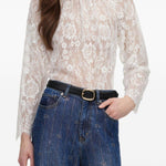 Blusa in pizzo in bianco 