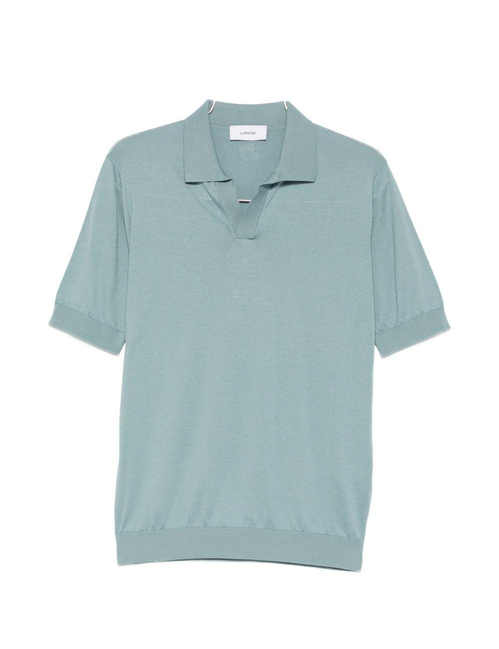 Polo a maniche corte con scollo a v in azzurro Lardini - uomo 