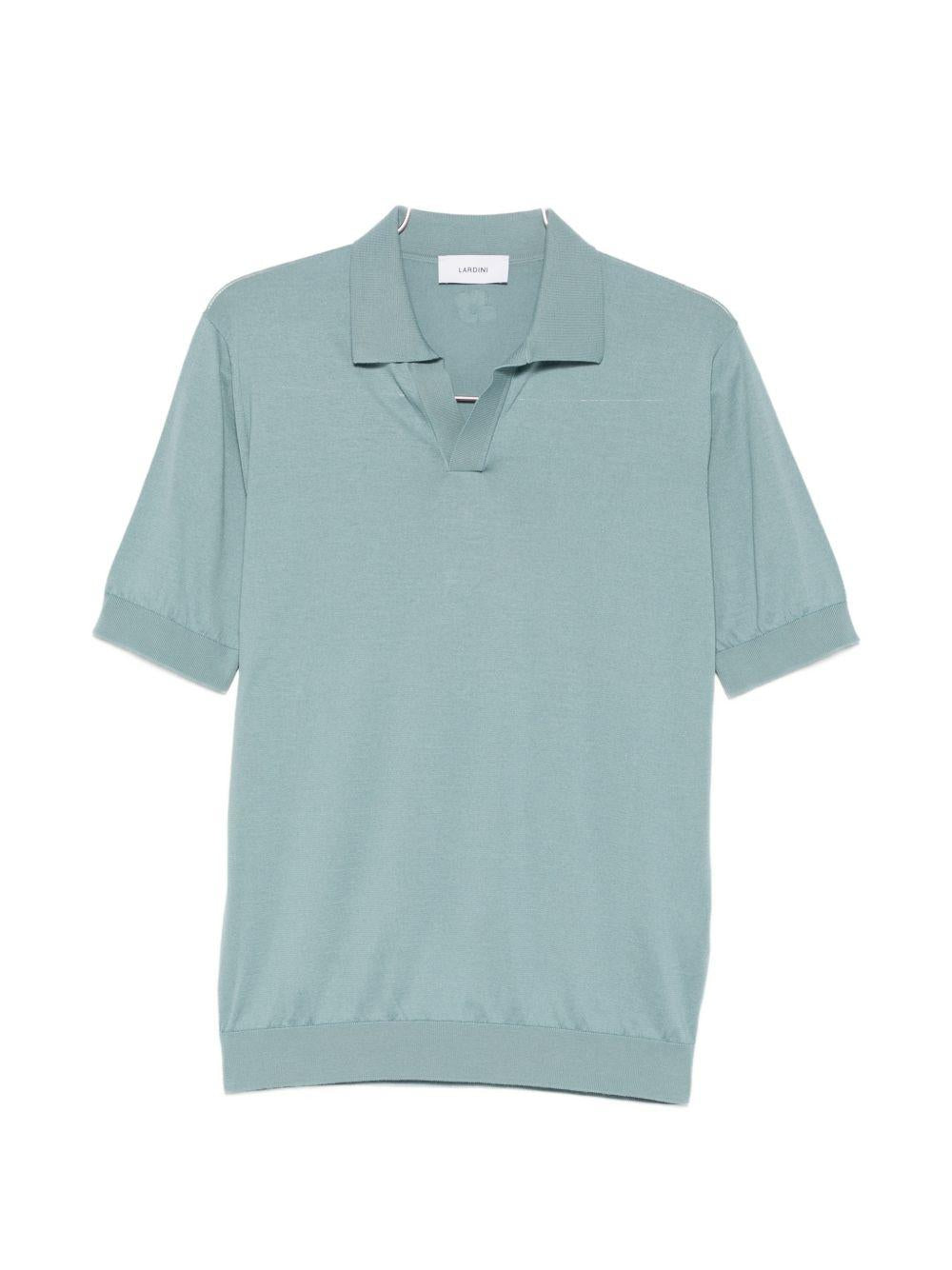 Polo a maniche corte con scollo a v in azzurro Lardini - uomo 