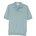 Polo a maniche corte con scollo a v in azzurro Lardini - uomo 