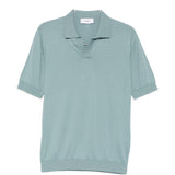 Polo a maniche corte con scollo a v in azzurro Lardini - uomo 