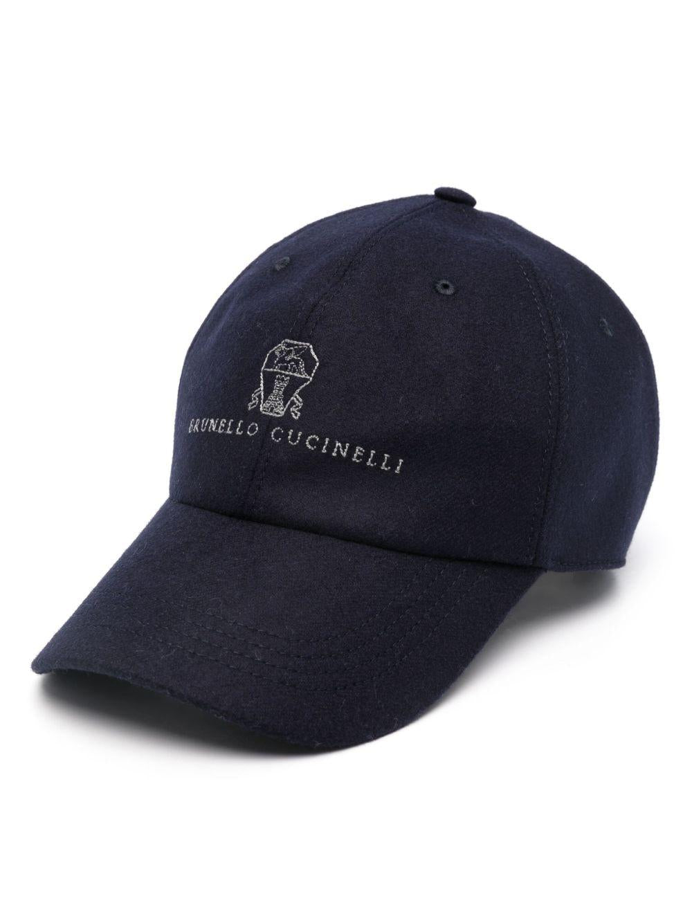 Cappello con logo in blu Brunello cucinelli - uomo 