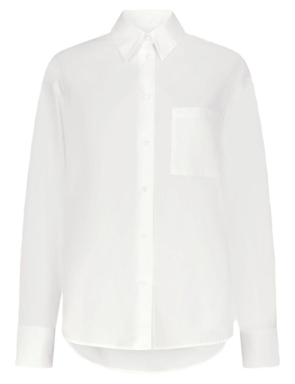 Camicia lee con ricamo in bianco Loulou de saison - donna 