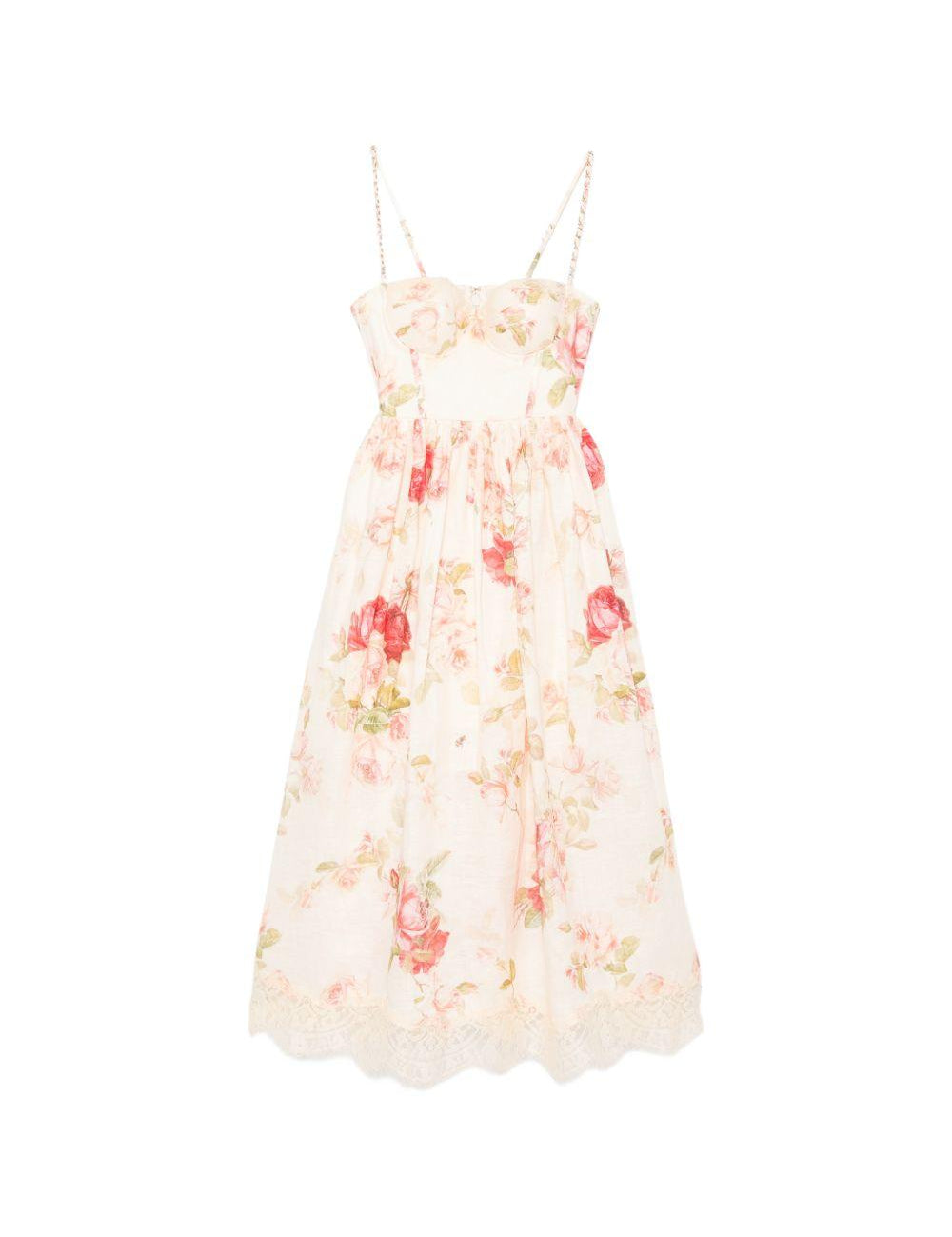 Abito midi con stampa floreale Roselight Picnic multicolor 