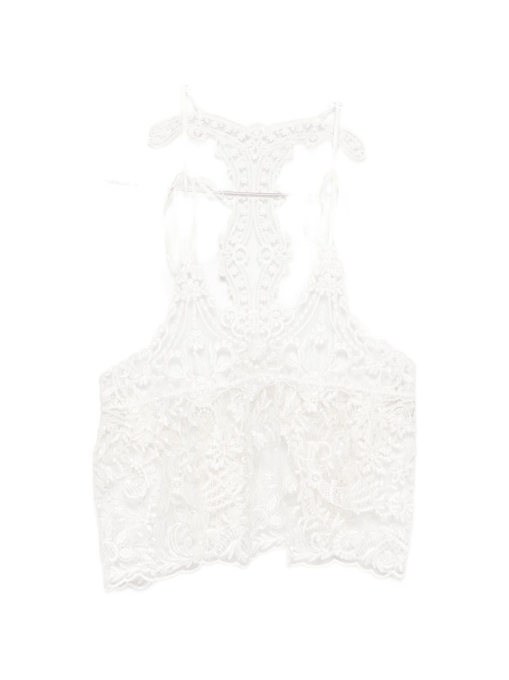 Top in pizzo con motivo floreale in bianco Maurizio - donna 